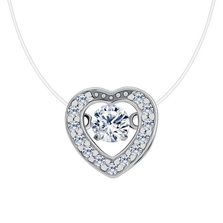 Серебряное колье на леске с фианитами и родированием 1490₽