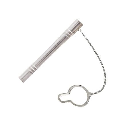 Серебряный зажим для галстука с родированием 2610₽