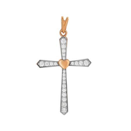 Золотая подвеска Крест с бриллиантами 89990₽
