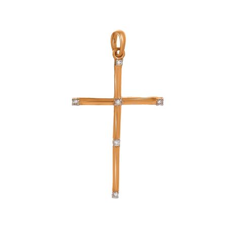 Золотая подвеска Крест с бриллиантами 26990₽
