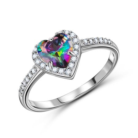Серебряное кольцо с кварцем и фианитами 1190₽