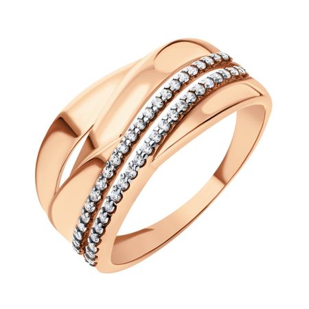 Золотое кольцо с фианитами 40110₽