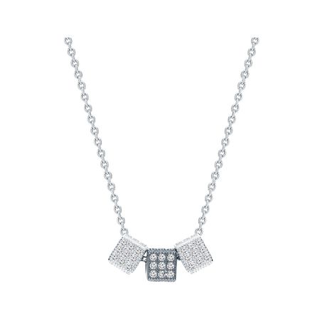 Серебряное колье с фианитами и родированием р 40-45 3440₽