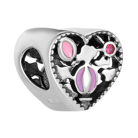 Подвеска-шарм TALANT Сердце из серебра с эмалью и фианитами 990₽