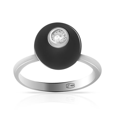 Кольцо из серебра с керамикой и фианитом 1590₽