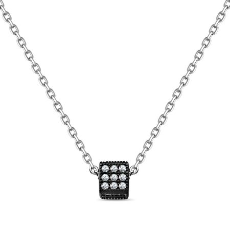 Серебряное колье с фианитами и родированием р40-45 3290₽