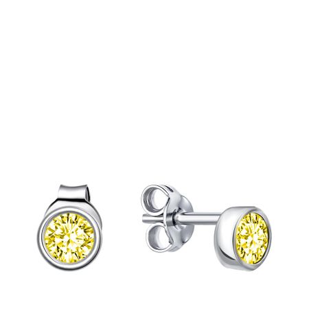 Серебряные серьги фианитами и родированием 600₽