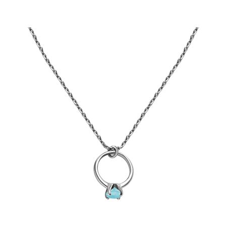 Серебряное колье с кольцом и фианитом р 45-50 950₽