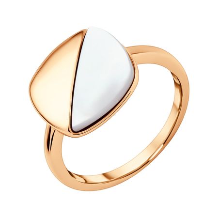 Серебряное кольцо с перламутром и позолотой 2490₽