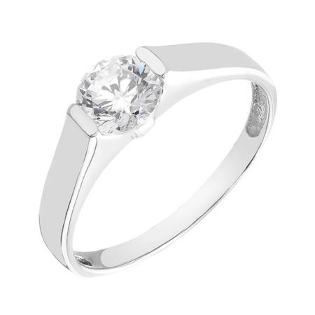 Серебряное кольцо с фианитом и родированием 1070₽