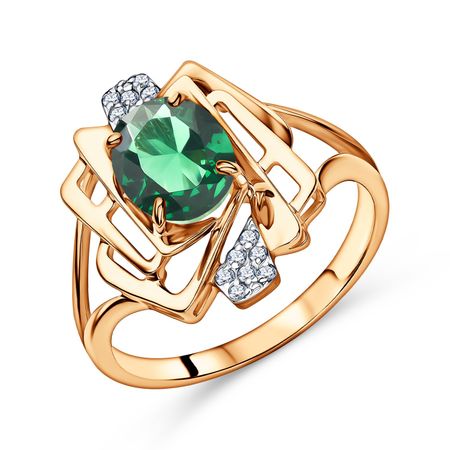 Золотое кольцо с кварцем и фианитами 35990₽