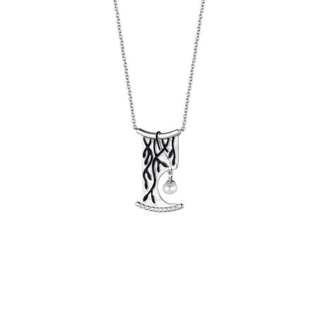 Серебряное колье с жемчугом и родированием 2660₽