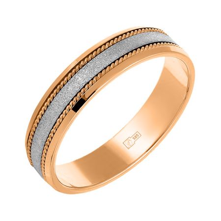 Золотое обручальное кольцо косы с матированием 5 мм 75620₽