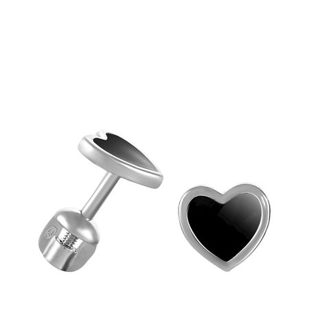 Серьги-пусеты Сердце из серебра с эмалью 1390₽