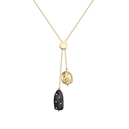 Серебряное колье с фианитами и позолотой 4220₽