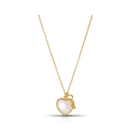 Серебряное колье Сердце с перламутром 1090₽