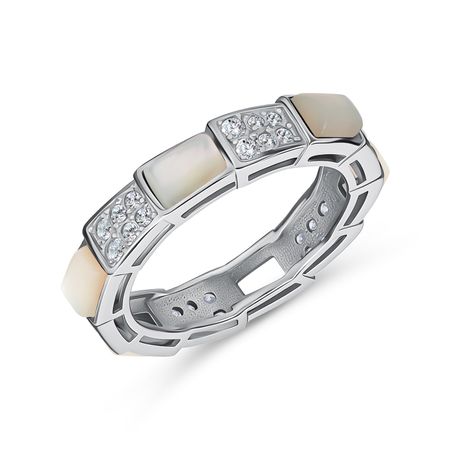 Серебряное кольцо с фианитами и родированием 5990₽