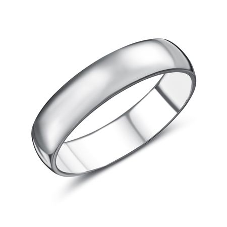 Серебряное гладкое обручальное кольцо с родированием 5 мм 1490₽