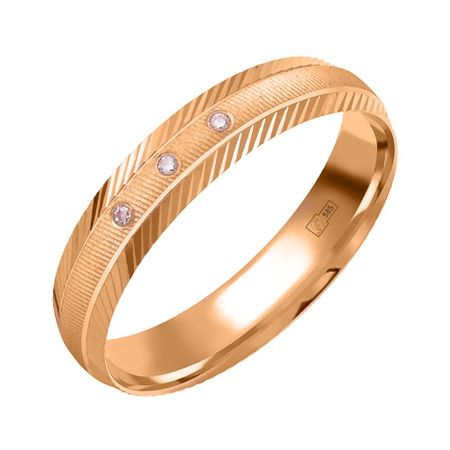 Золотое обручальное кольцо с фианитами 5 мм 42600₽
