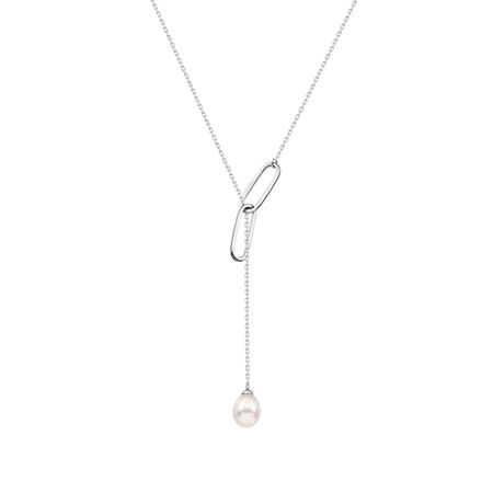 Серебряное колье с жемчугом 2670₽