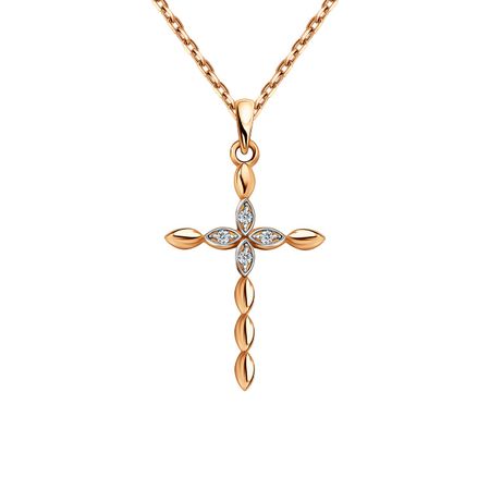 Золотая подвеска Крест с бриллиантами 24990₽