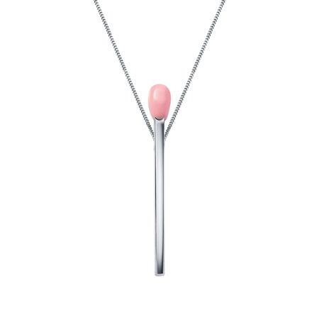 Серебряное колье Спичка с эмалью и родированием 2550₽