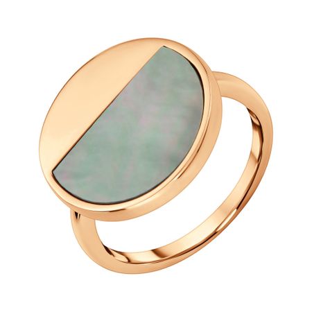 Серебряное кольцо с перламутром и позолотой 4620₽