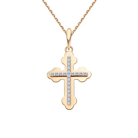 Золотая подвеска Крест с фианитами 19180₽