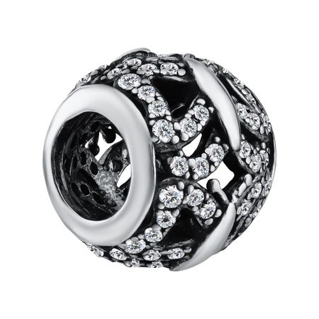Серебряный шарм с фианитами и чернением 1640₽