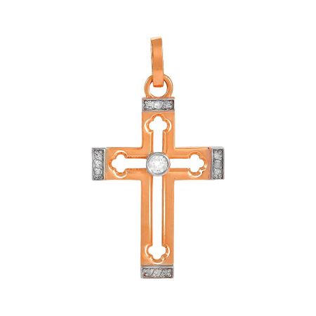 Золотая подвеска Крест с бриллиантами 30990₽