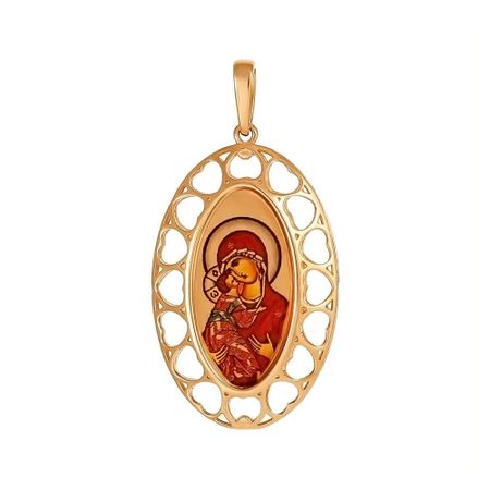 Золотая подвеска Икона Божия Матерь Владимирская 34780₽