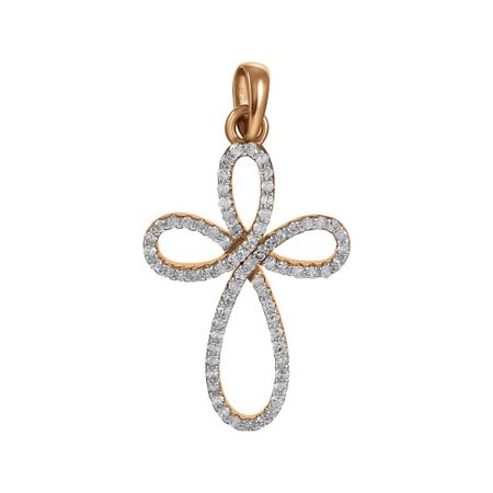 Золотая подвеска Крест с бриллиантами 44990₽