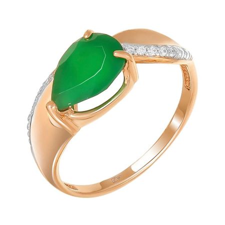 Золотое кольцо с агатом и фианитами 29990₽