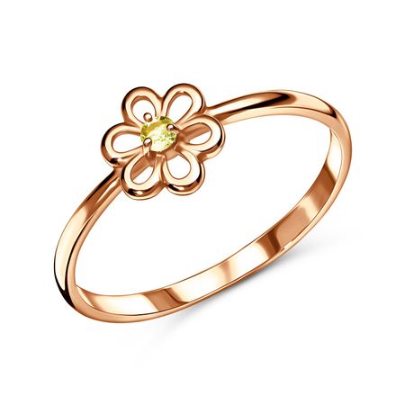 Золотое кольцо Цветок с хризолитом 15490₽