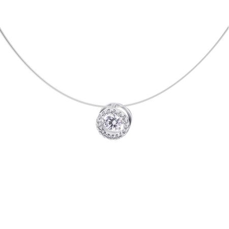 Серебряное колье на леске с фианитами и родированием 1290₽