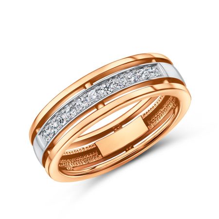 Золотое обручальное кольцо с фианитами 58 мм 58660₽