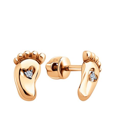 Золотые серьги с фианитами 18490₽