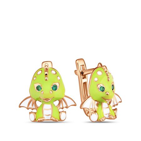 Серебряные серьги с эмалью и фианитами 2990₽