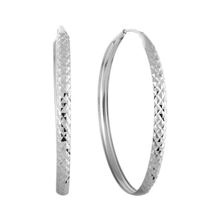 Серебряные серьги с родированием и алмазной гранью 45 мм 1990₽