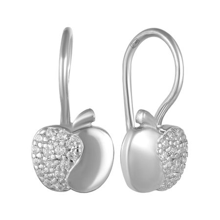 Серьги детские TALANT Яблоко из серебра с фианитами 1190₽