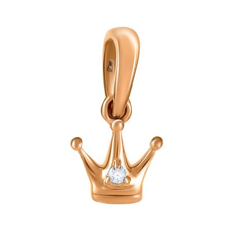Золотая подвеска Корона с фианитом 7490₽