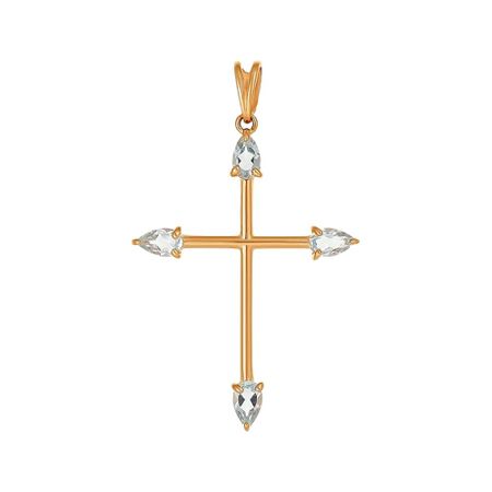 Золотая подвеска Крест с топазами 16990₽