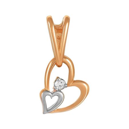 Золотая подвеска Сердце с фианитами 8990₽