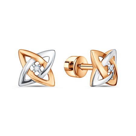 Золотые серьги с фианитами 18490₽