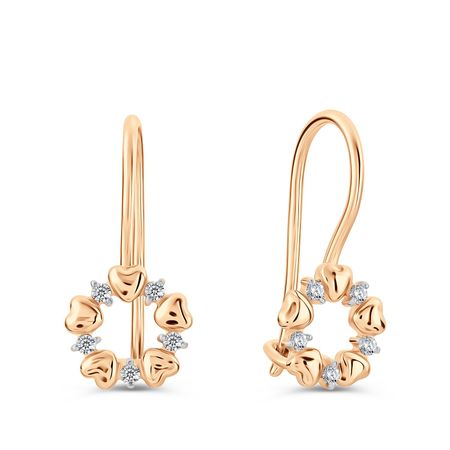 Золотые детские серьги Цветок с фианитами 16320₽