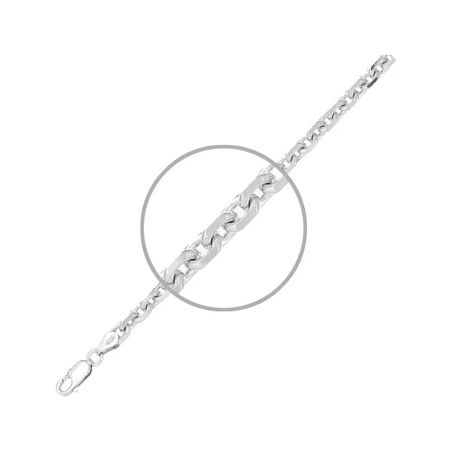 Серебряная полновесная цепочка Круглый якорь с родированием 1390₽