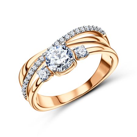 Золотое кольцо с фианитами 33010₽