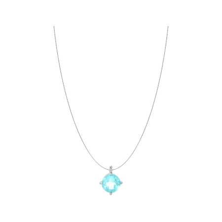 Серебряное колье на леске с топазом Swiss и родированием 990₽