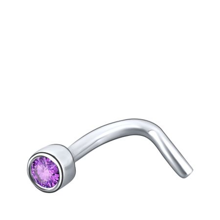Серебряный пирсинг с фианитом и родированием 390₽