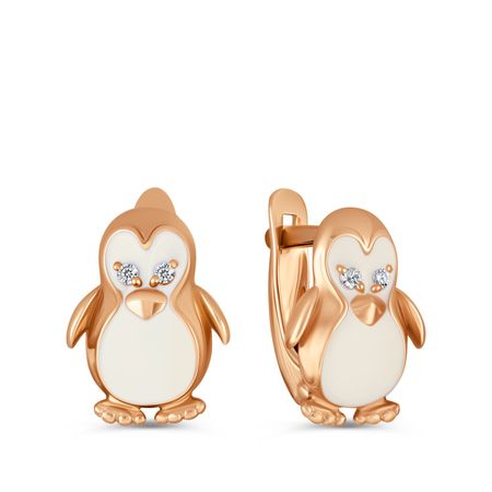 Золотые серьги с эмалью и фианитами 25990₽